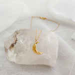 Hammered Crescent Moon Necklace