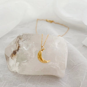 Hammered Crescent Moon Necklace