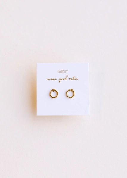 Hexagon | Minimalist Stud Earrings