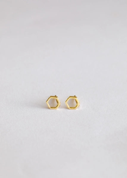 Hexagon | Minimalist Stud Earrings