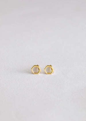 Hexagon | Minimalist Stud Earrings