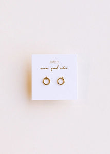 Hexagon | Minimalist Stud Earrings
