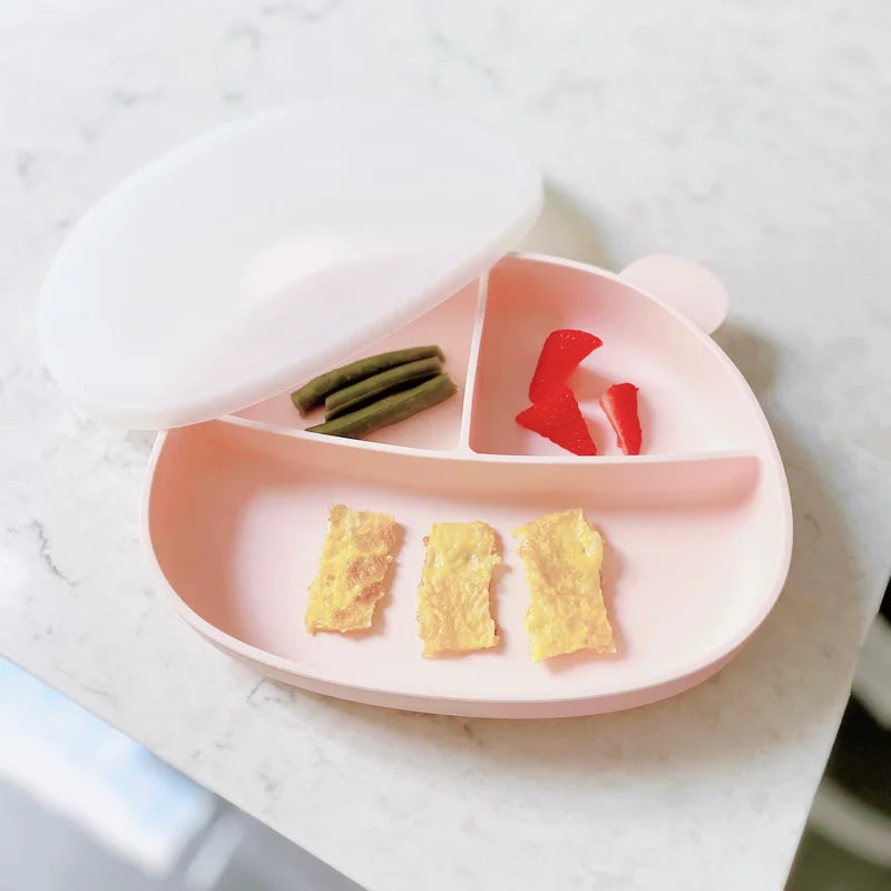 Honeybear Suction Plate with Lid | Happy Baby