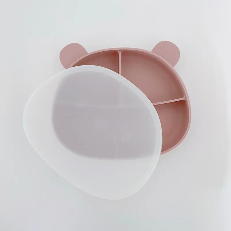 Honeybear Suction Plate with Lid | Happy Baby