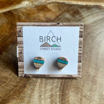 Hot Air Balloon - Wooden Stud Earrings | Birch Street Studio