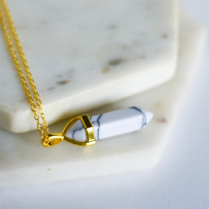 Howlite | Bullet Crystal Necklace