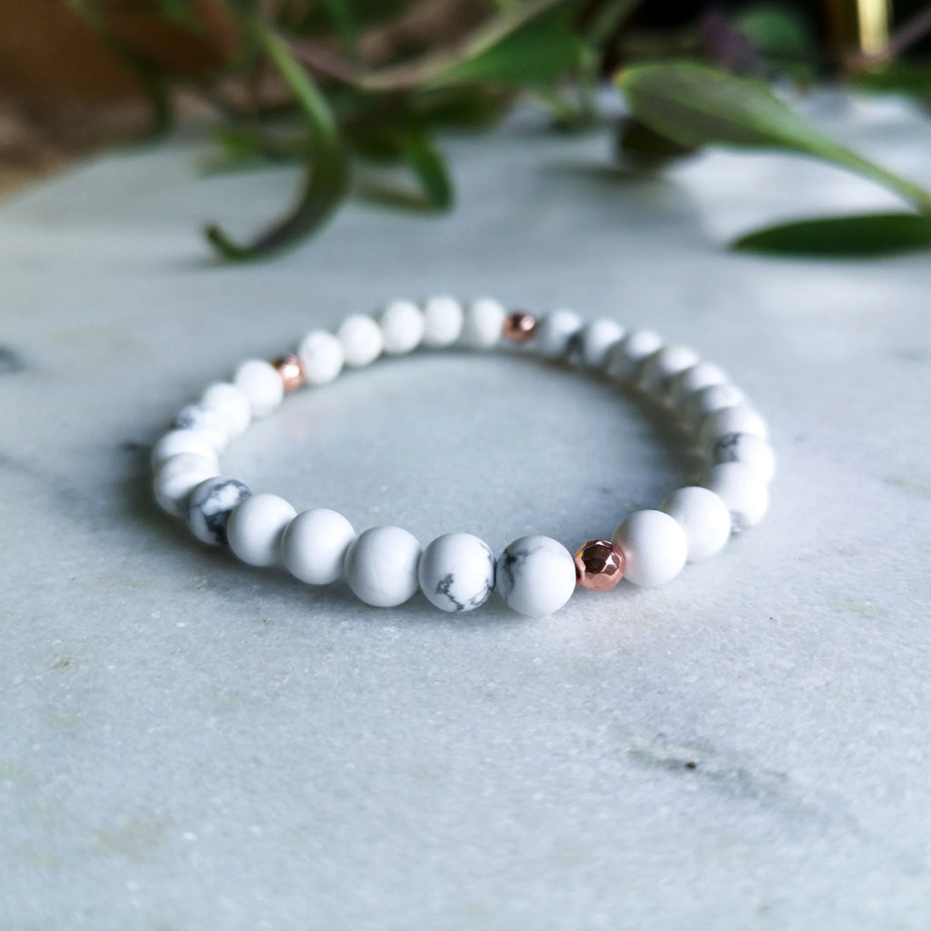 Howlite Essential Oil Diffuser Bracelet | Over The Moon
