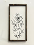 Flower Design | Rectangular Wood Sign