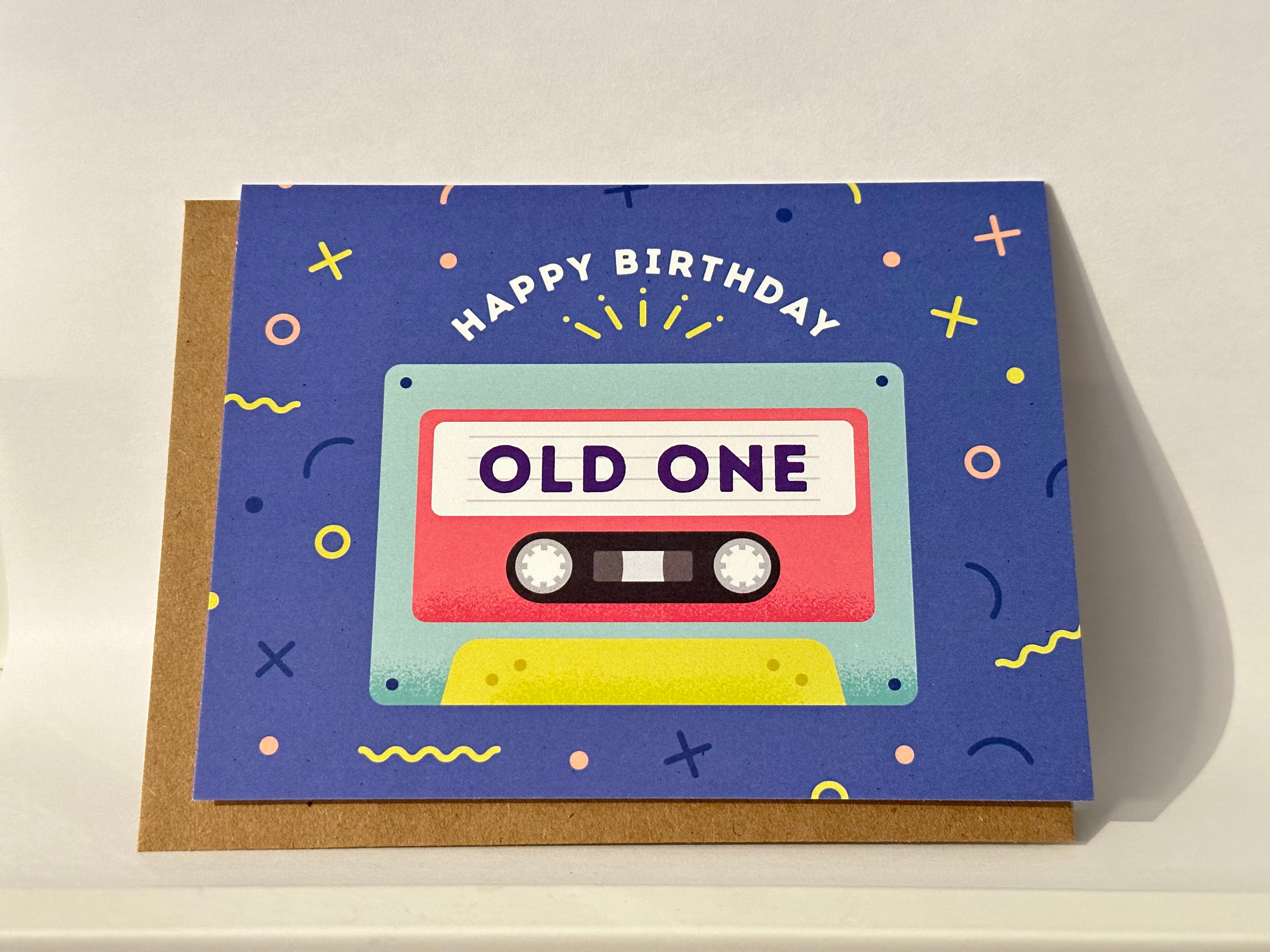 Happy Birthday Old One Cassette - Birthday Card | Quirky Paper Co.
