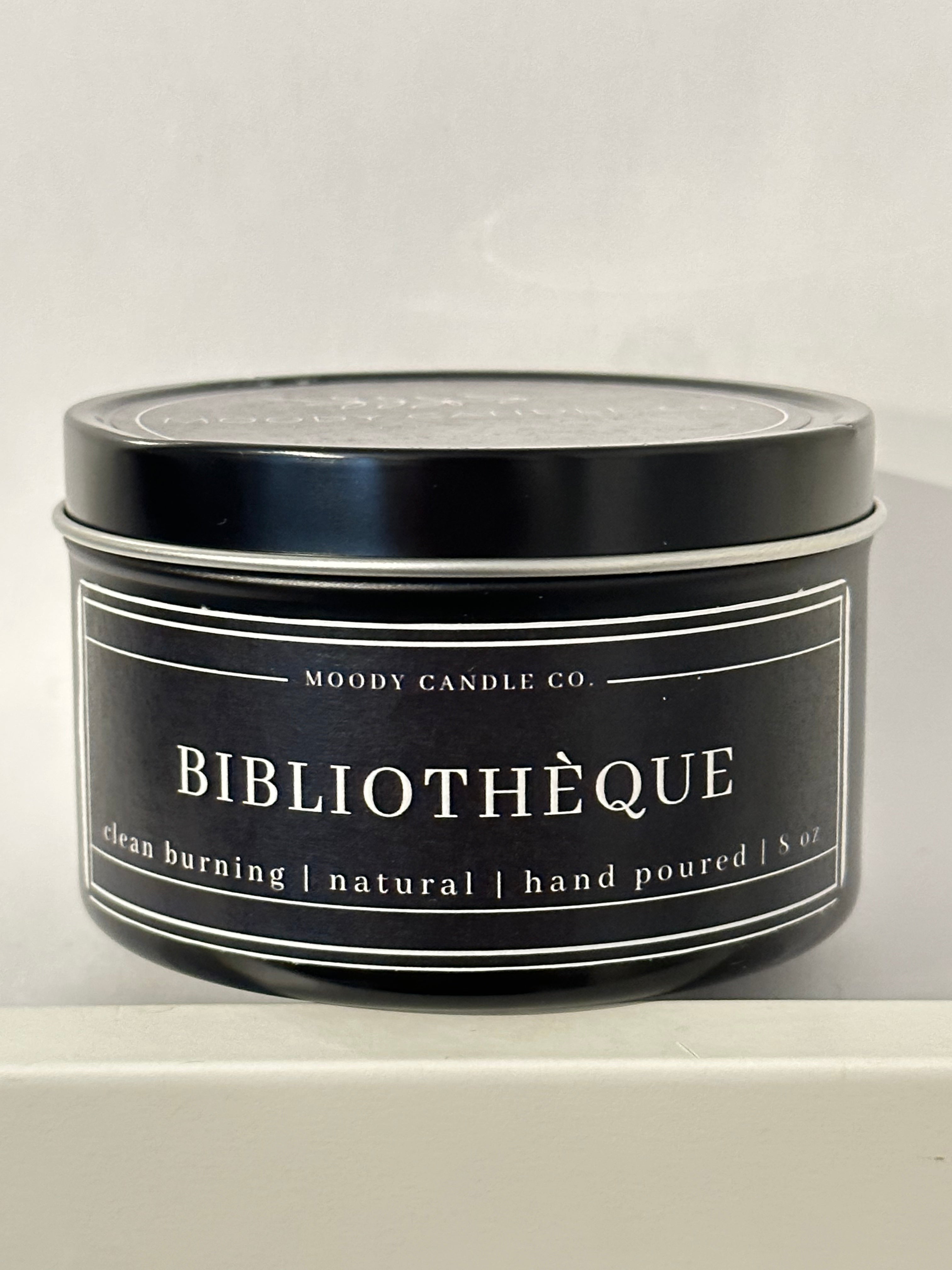 Bibliotheque Tin Candle | Moody Candle Co