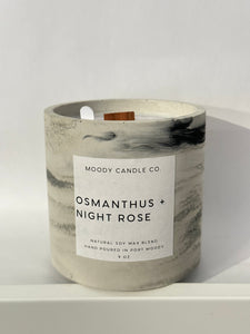 Osmanthus + Night Rose - Cement Jar Candle | Moody Candle Co