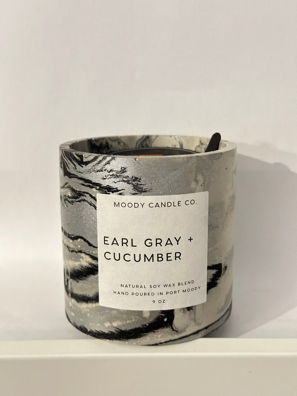 Earl Gray + Cucumber - Cement Jar Candle | Moody Candle Co