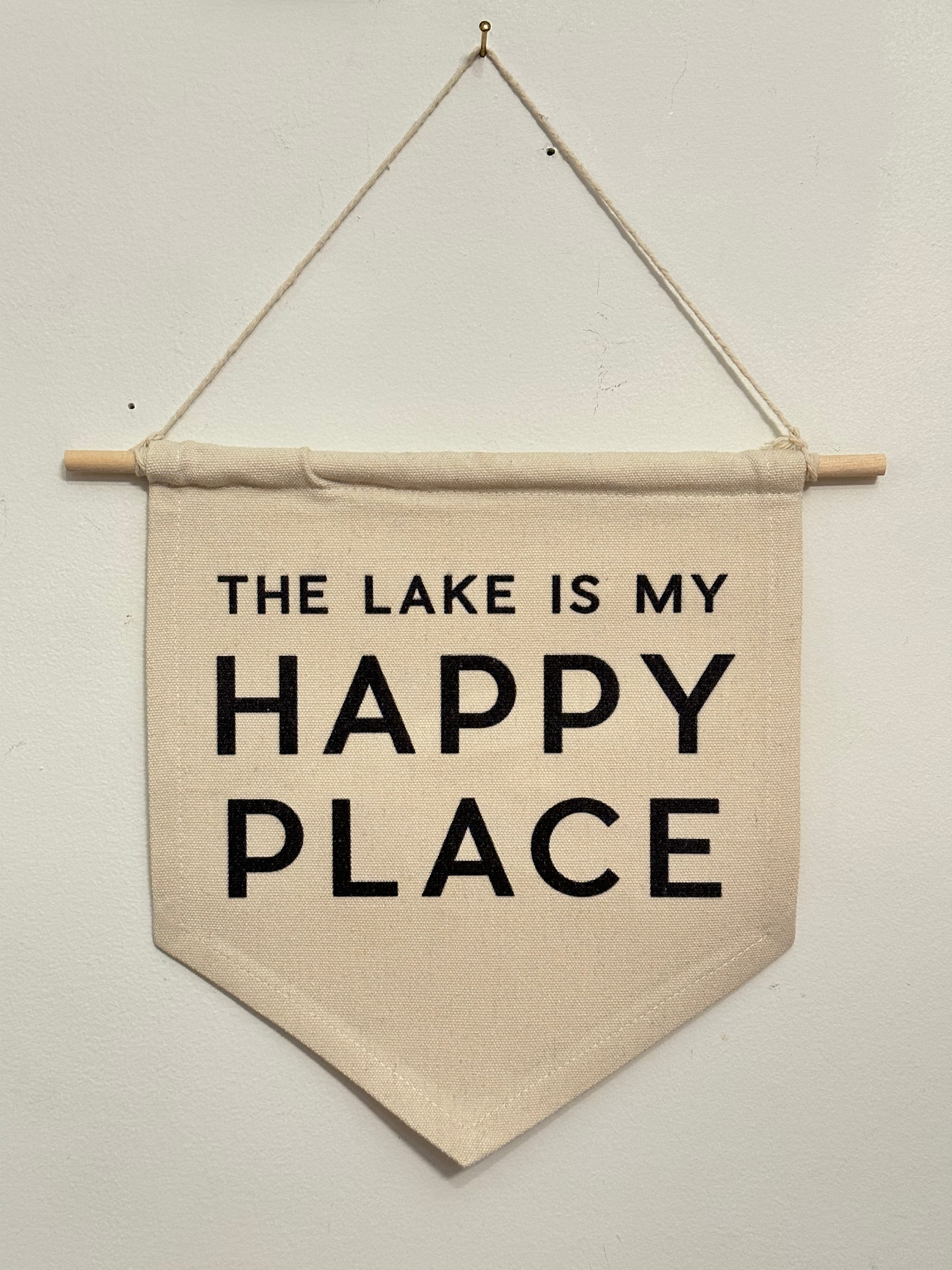 The Lake Is My Happy Place - Canvas Banner | William Rae Designs