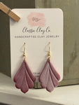 Pearly Red Scalloped - Clay Dangle Earrings | Classic Clay Co.