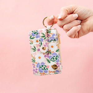 Keychain Card Wallet Purple Floral | The Darling Effect