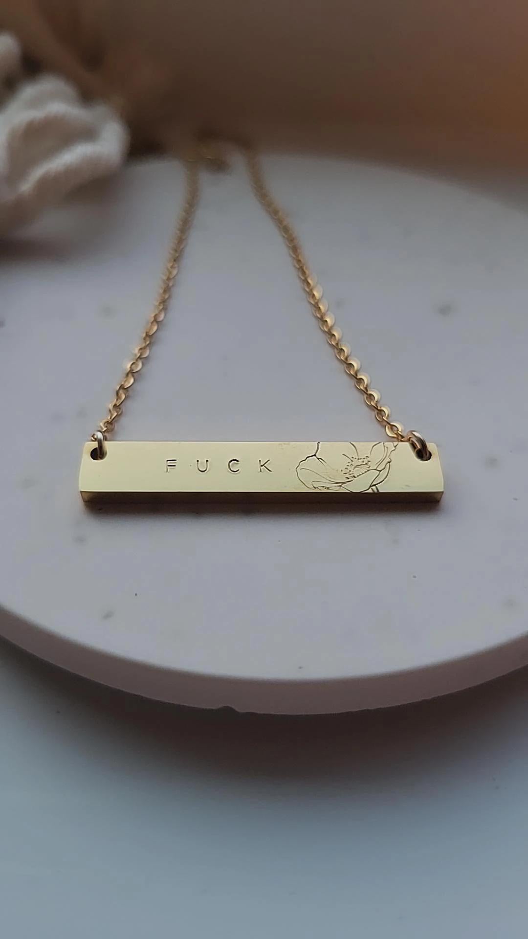 Fuck - Bar Necklace | Reign and Cash