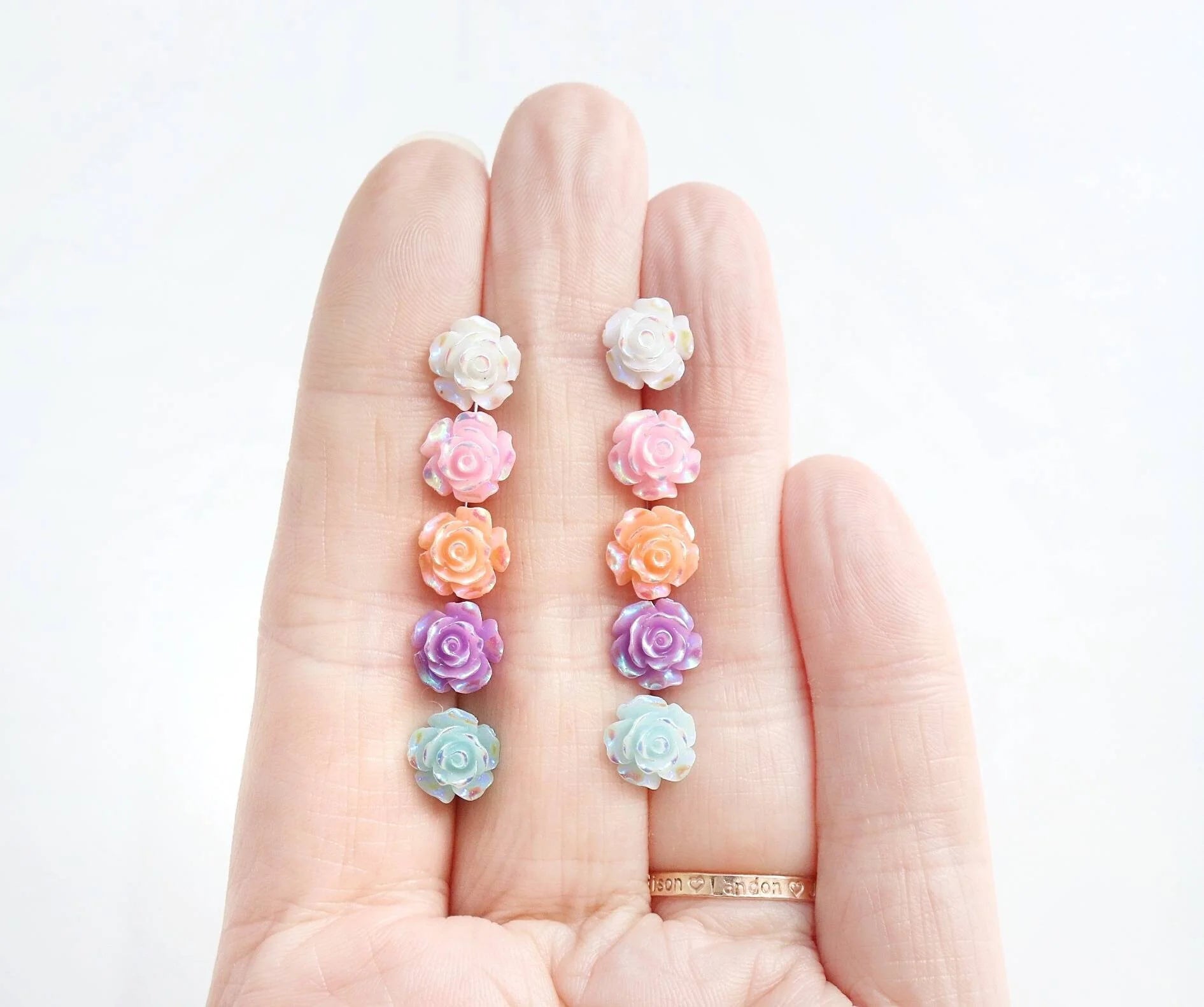 Iridescent Rose - Metal Free Hypoallergenic Earrings | Pretty Ears