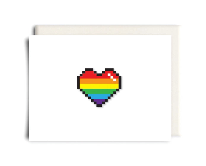 LGBTQ Pixel Heart - Greeting Card | Inkwell Cards