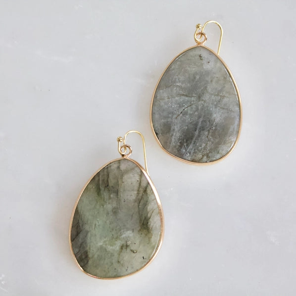 Labradorite Slab Earrings | Mesa Blue