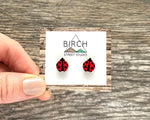 Ladybug - Wooden Stud Earrings | Birch Street Studio