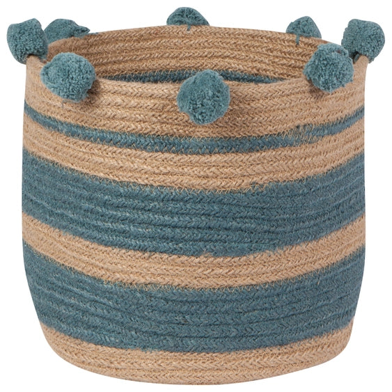 Lagoon Stripe Jute Basket | Danica Studios
