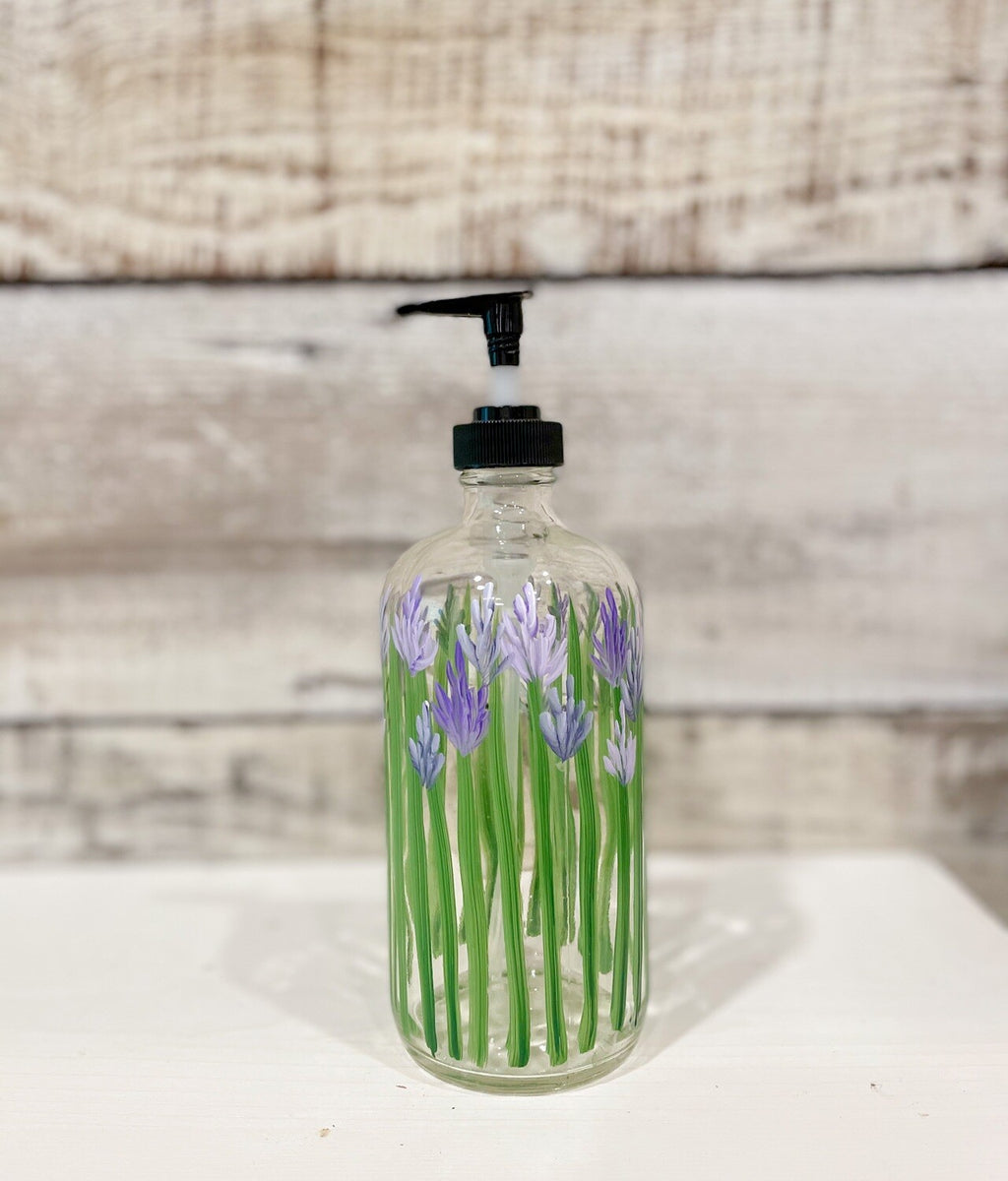 Lavender - Hand Painted Soap/Lotion Bottle | CC Crafts