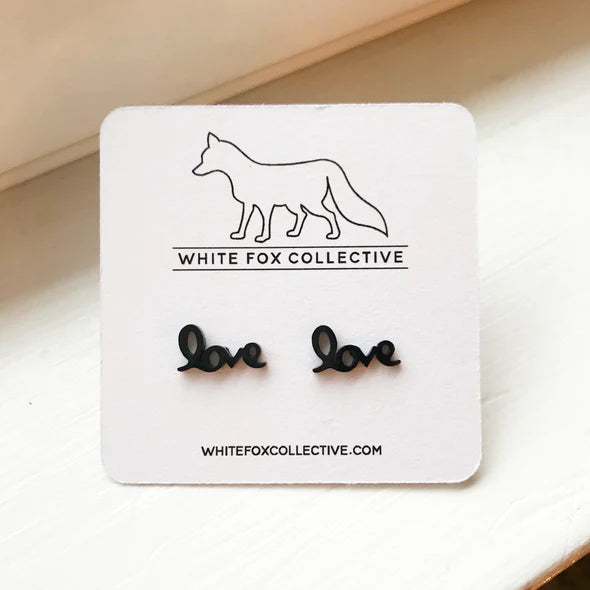 Love - Metal Stud Earrings | White Fox Collective
