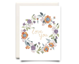 Love You Wreath - Greeting Card | Inkwell Cards