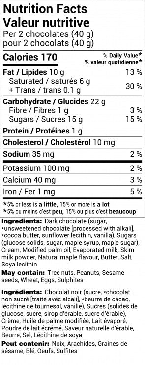 Maple | Dark Chocolate Covered Caramels