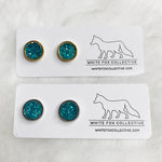 Marine Blue - Faux Druzy Studs | White Fox Collective