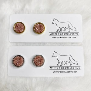 Mauve - Faux Druzy Studs | White Fox Collective