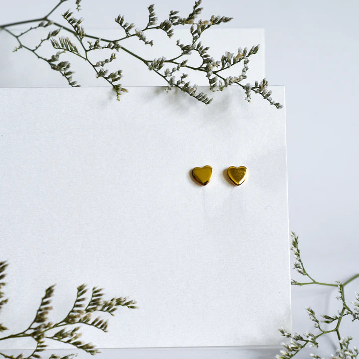 The Meagan - Simple Heart Studs | Whimsy's Jewels