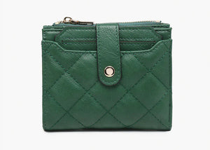 Melody - Vegan Quilted Zip Top Wallet | Jen & Co