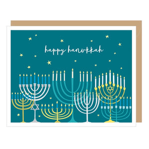 Table of Menorahs - Hanukkah Greeting Card | Apartment 2 Cards