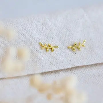 Dainty Olive Branch Earrings | Mesa Blue