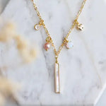 Mother of Pearl & Opal Charm Necklace | Mesa Blue