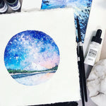 Milky Way over Mt Hood and Lost Lake in Oregon Art Print