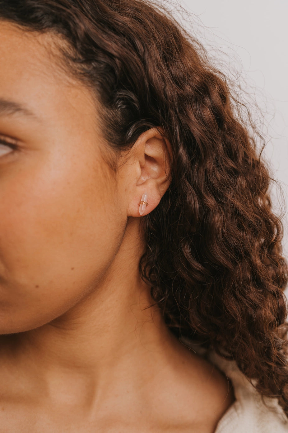 Rose Quartz - Mineral Point | Gold Wire Wrapped Earrings