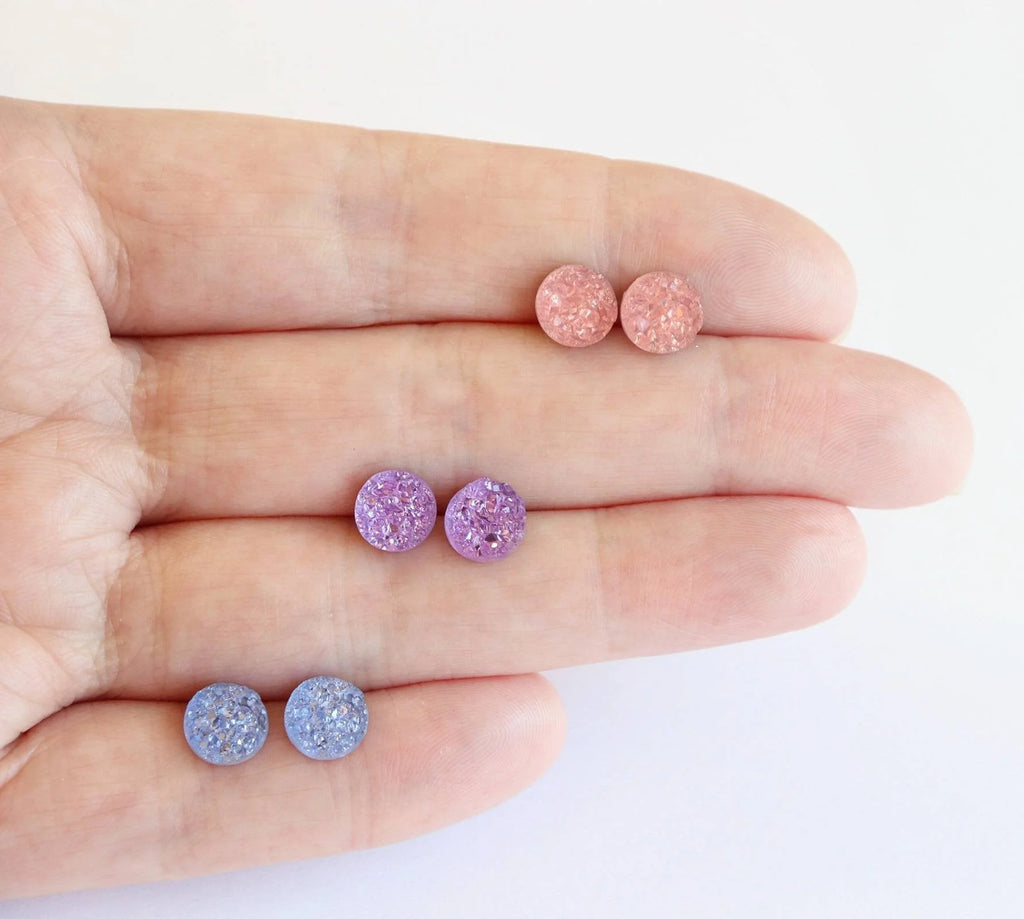 Mini Faux Druzy - Metal Free Hypoallergenic Earrings | Pretty Ears