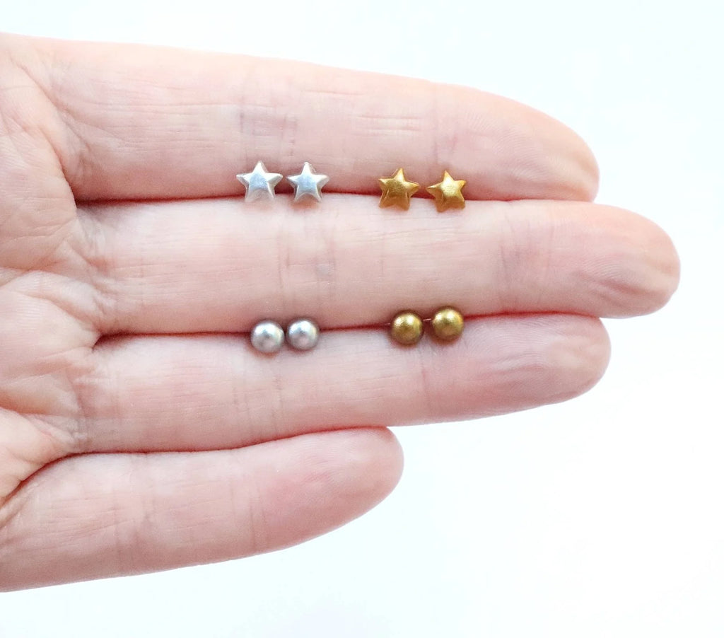 Mini Stars & Pearls | Metal Free Hypoallergenic Earrings