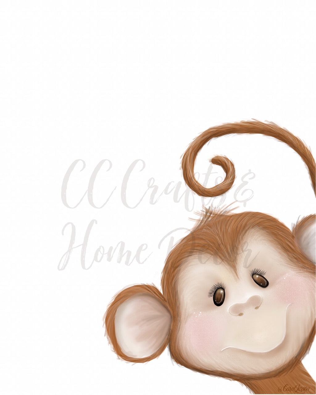 Monkey Safari Animal Art Print | CC Crafts