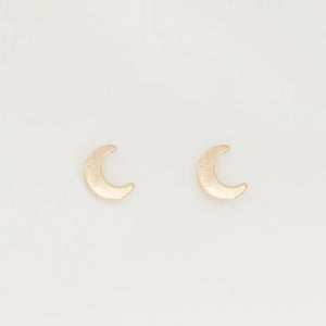 Moon Studs | Petite Gold