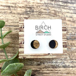 Round Moon - Wooden Stud Earrings | Birch Street Studio