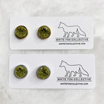 Moss Green - Faux Druzy Studs | White Fox Collective