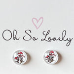 Mushroom | Glass Stud Earrings