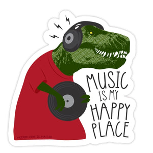 Music Is My Happy Place - Sticker | Modern Printed Matter
