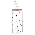 Black Hearts - Glass Tumbler | Santa Barbara Design Studio