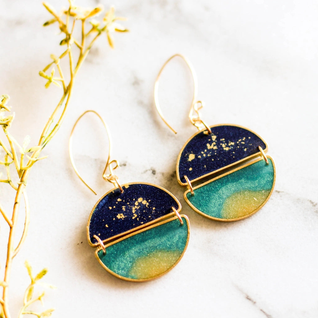 Night Swimming Stacked Dangle Earrings