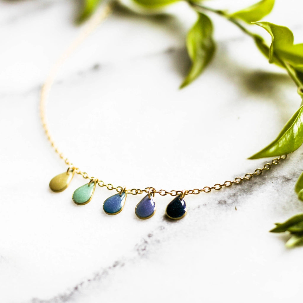 Northwest Rain Water Drop Necklace