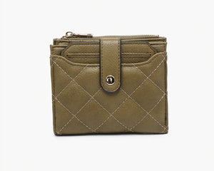 Melody - Vegan Quilted Zip Top Wallet | Jen & Co